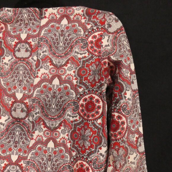 NACO | size 14 | Vintage Long Sleeve Paisley Mini Dress | Fully Lined - Picture 12 of 14